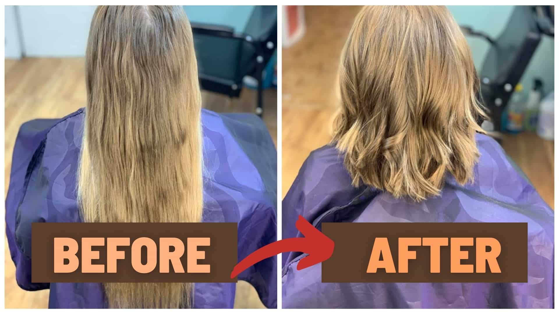 saloon pics of hair donation comparision