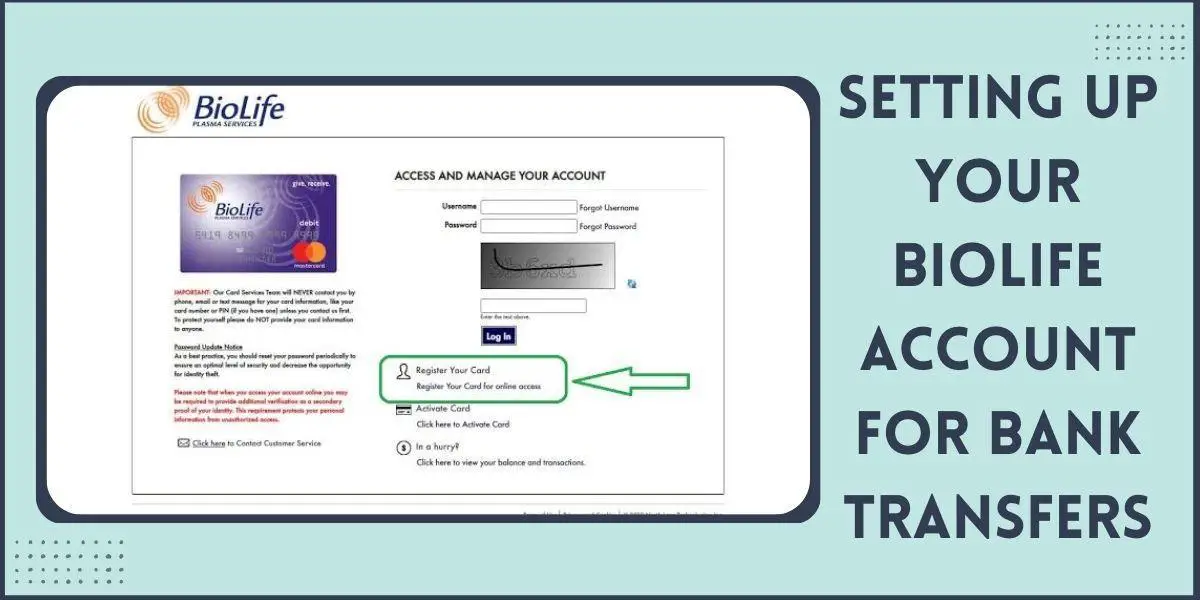 Setting Up Your Biolife Account for Bank Transfers